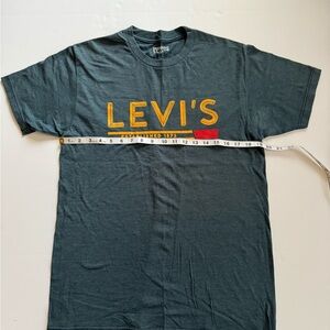 Levi's Men's Blue Tee with Yellow Logo